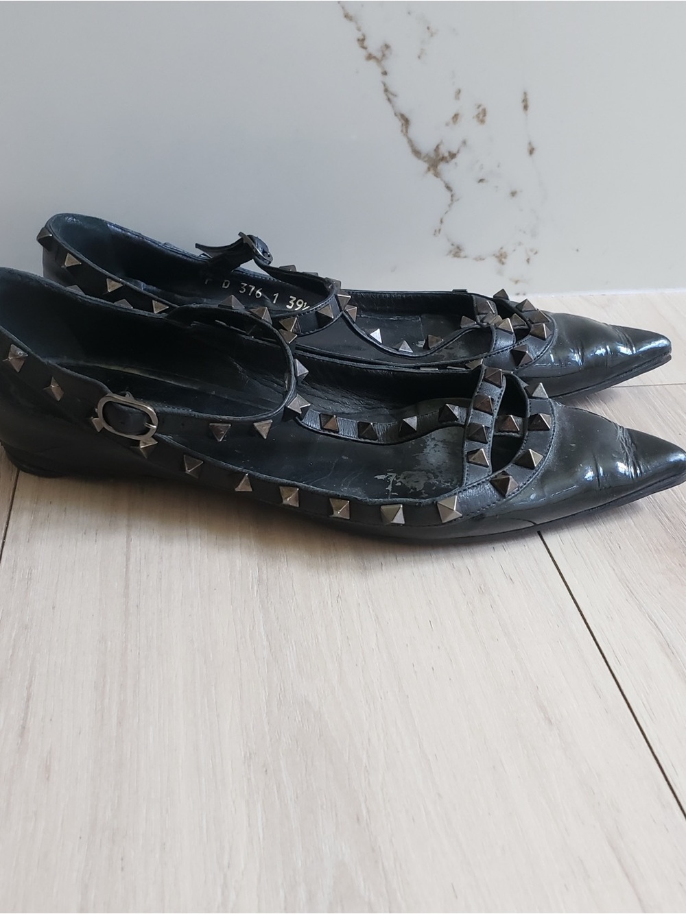 Valentino Black Studded Flats